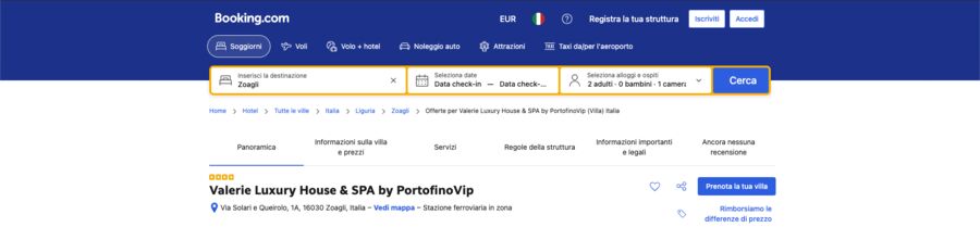 Valery Luxury House, villa di lusso con SPA a Zoagli gestita digitalmente da Tecnologia al Servizio